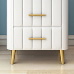 Luxurious Bedside Cupboard with Marble Top & Leather Finish - Elegant Storage Solution hyq-4418
