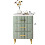 Luxurious Bedside Cupboard with Marble Top & Leather Finish - Elegant Storage Solution hyq-4418