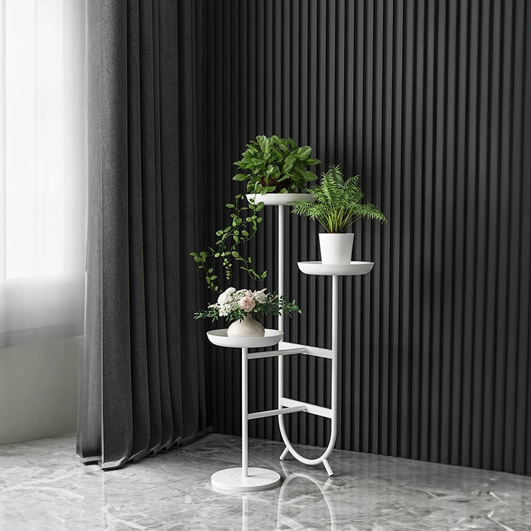 Elegant Marble Storage Rack with Gold Finish - Modern Plant Display Stand for Home Decor hyq-4419