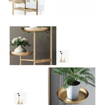 Elegant Marble Storage Rack with Gold Finish - Modern Plant Display Stand for Home Decor hyq-4419