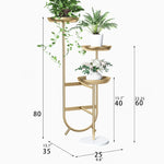 Elegant Marble Storage Rack with Gold Finish - Modern Plant Display Stand for Home Decor hyq-4419