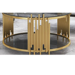 Stylish Round Tea Table with Tempered Glass & Sintered Stone - Modern Centerpiece for Your Living Room hyq-4420