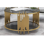 Stylish Round Tea Table with Tempered Glass & Sintered Stone - Modern Centerpiece for Your Living Room hyq-4420