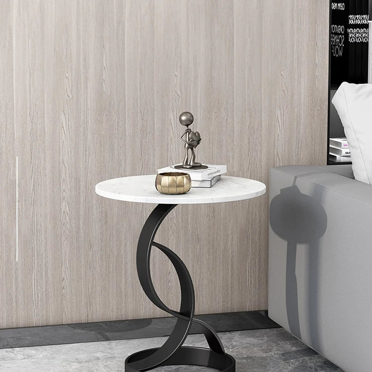 Luxury Marble Tea Table with Modern Swirl Design for Elegant Living Spaces hyq-4421