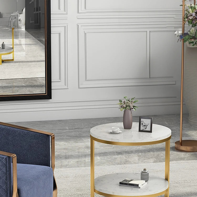 Luxury Marble Tea Table with Modern Swirl Design for Elegant Living Spaces hyq-4421