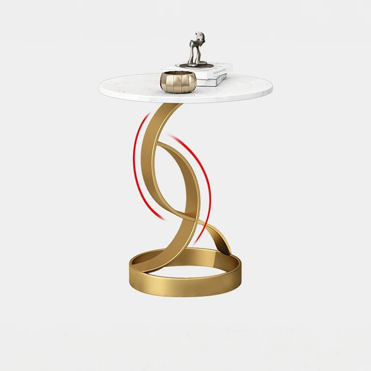 Luxury Marble Tea Table with Modern Swirl Design for Elegant Living Spaces hyq-4421