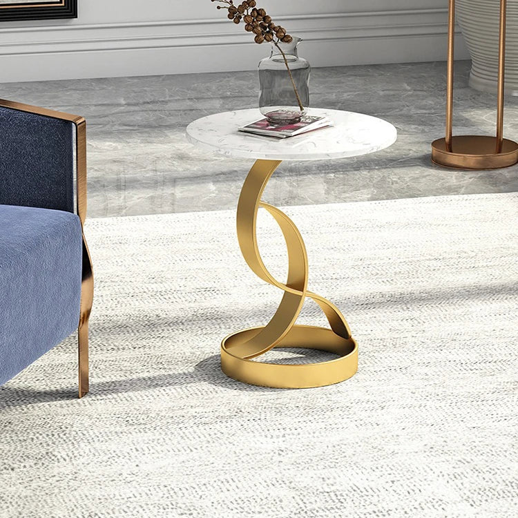 Luxury Marble Tea Table with Modern Swirl Design for Elegant Living Spaces hyq-4421