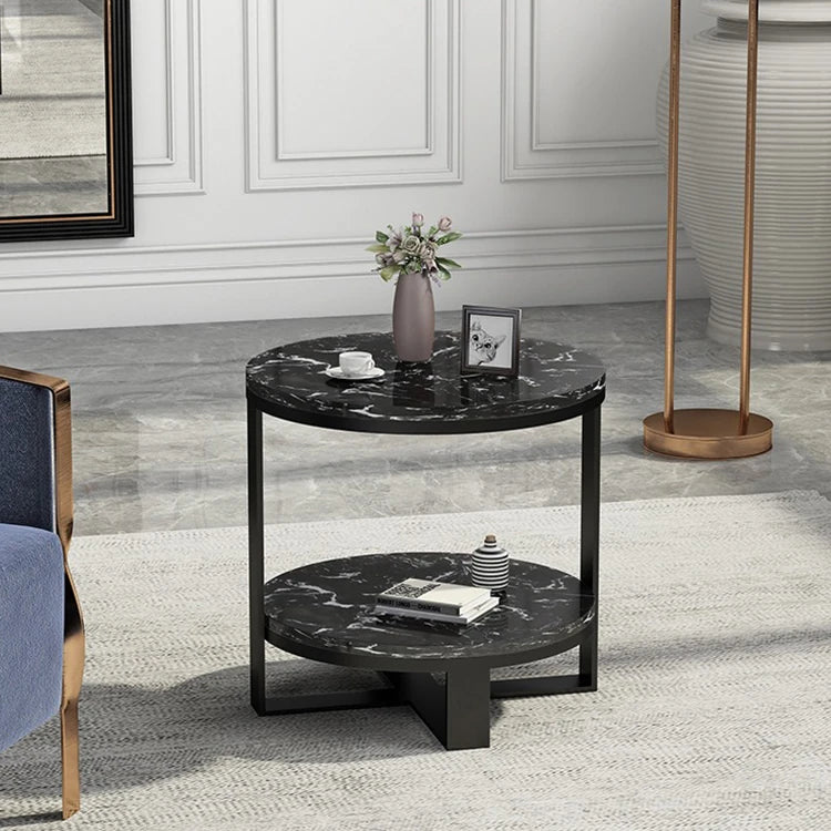Luxury Marble Tea Table with Modern Swirl Design for Elegant Living Spaces hyq-4421