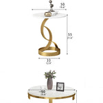 Luxury Marble Tea Table with Modern Swirl Design for Elegant Living Spaces hyq-4421