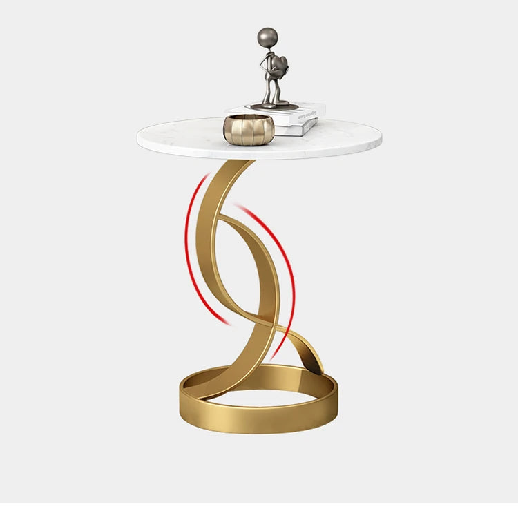 Luxury Marble Tea Table with Modern Swirl Design for Elegant Living Spaces hyq-4421