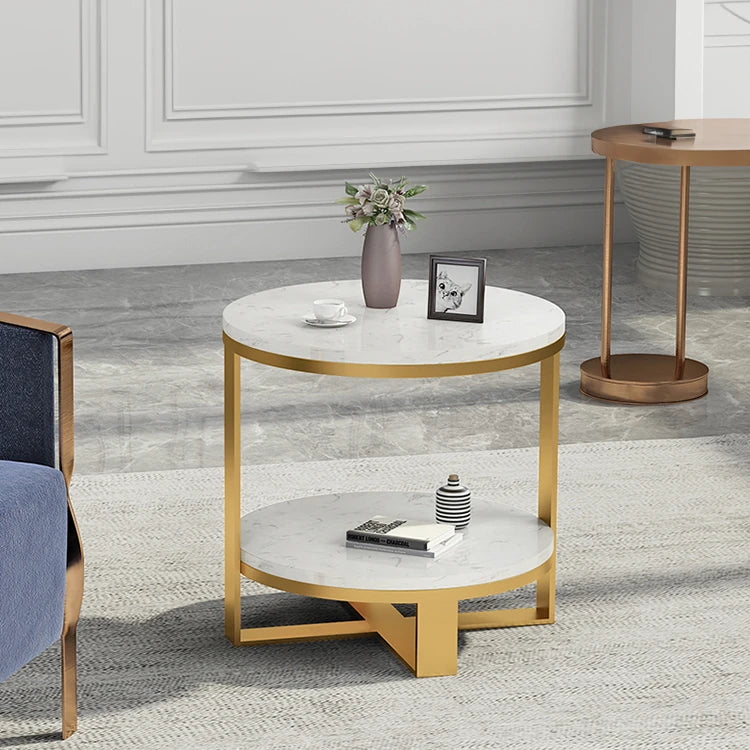 Luxury Marble Tea Table with Modern Swirl Design for Elegant Living Spaces hyq-4421