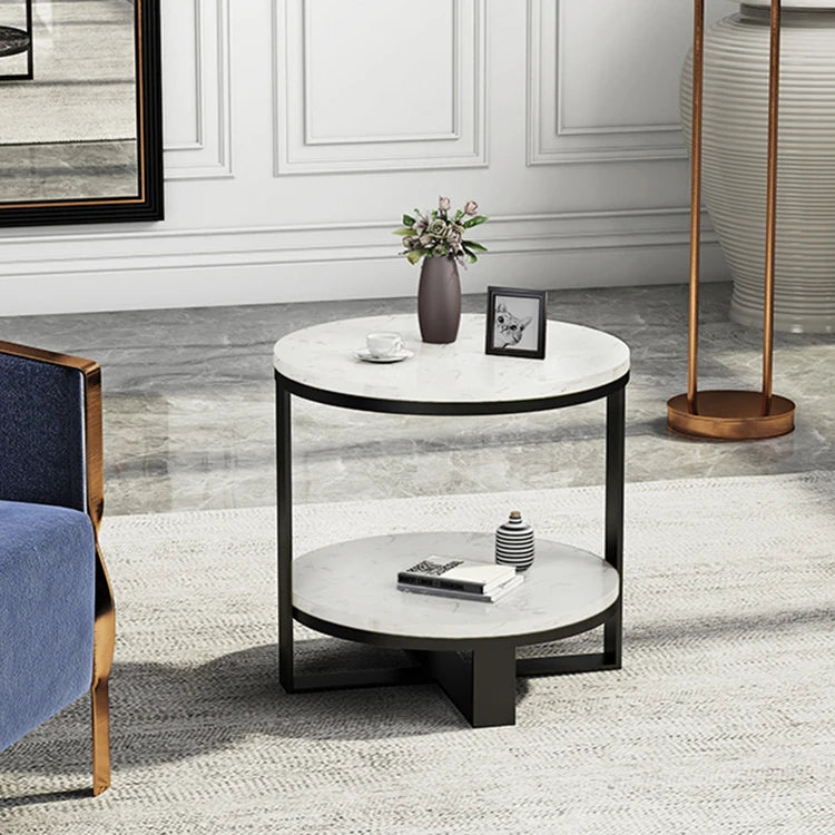 Luxury Marble Tea Table with Modern Swirl Design for Elegant Living Spaces hyq-4421