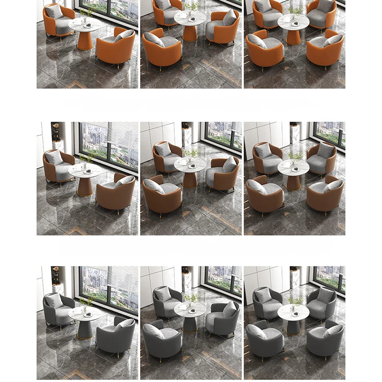 Stylish Marble and Synthetic Leather Table - Modern Elegance for Your Living Space hyq-4429