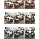 Stylish Marble and Synthetic Leather Table - Modern Elegance for Your Living Space hyq-4429