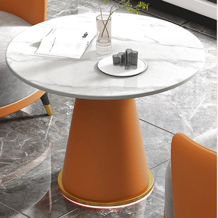 Stylish Marble and Synthetic Leather Table - Modern Elegance for Your Living Space hyq-4429