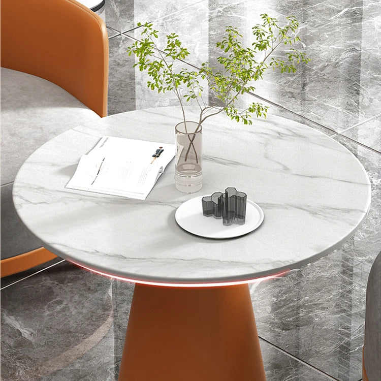 Stylish Marble and Synthetic Leather Table - Modern Elegance for Your Living Space hyq-4429
