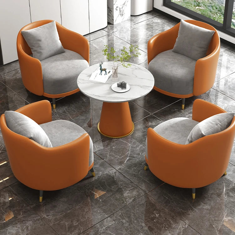 Stylish Marble and Synthetic Leather Table - Modern Elegance for Your Living Space hyq-4429