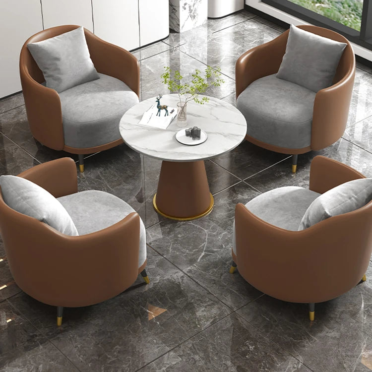 Stylish Marble and Synthetic Leather Table - Modern Elegance for Your Living Space hyq-4429