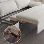 Elegant Contrast Sofa in Beige, Blue, Dark Brown, Orange & Gray - Premium Cotton & Faux Leather Blend hyt-1426