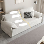 Elegant Contrast Sofa in Beige, Blue, Dark Brown, Orange & Gray - Premium Cotton & Faux Leather Blend hyt-1426