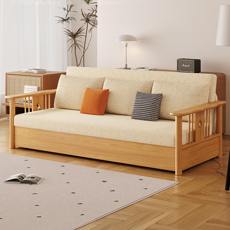 Modern Sofa with Vibrant Colors: Yellow, Light Brown, Gray, Orange & Blue - Premium Cotton-Linen Upholstery & Dark Ash Wood Frame hyt-1429