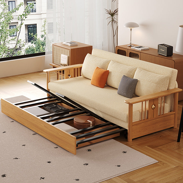 Modern Sofa with Vibrant Colors: Yellow, Light Brown, Gray, Orange & Blue - Premium Cotton-Linen Upholstery & Dark Ash Wood Frame hyt-1429