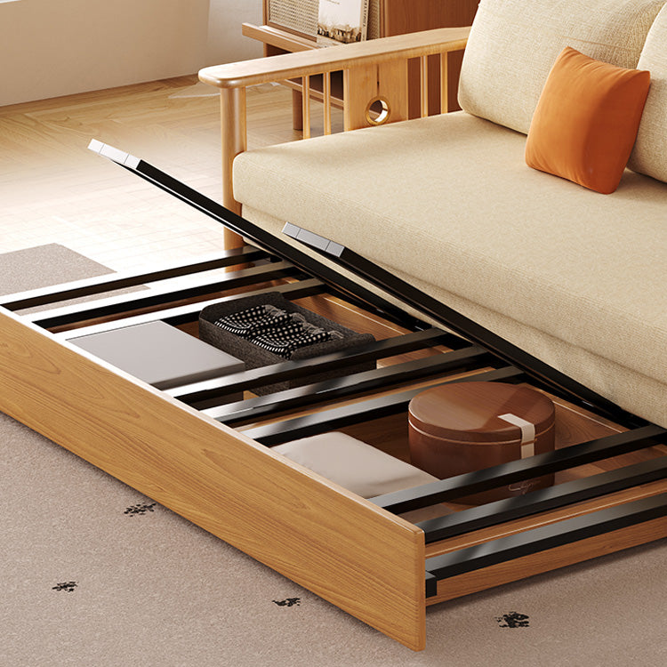 Modern Sofa with Vibrant Colors: Yellow, Light Brown, Gray, Orange & Blue - Premium Cotton-Linen Upholstery & Dark Ash Wood Frame hyt-1429