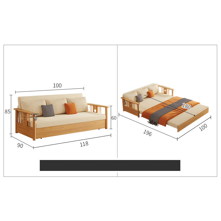 Modern Sofa with Vibrant Colors: Yellow, Light Brown, Gray, Orange & Blue - Premium Cotton-Linen Upholstery & Dark Ash Wood Frame hyt-1429