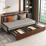 Modern Solid Wood Sofa with Yellow, Light Gray, Dark Brown, Orange, Green, and Blue Faux Leather hyt-1431