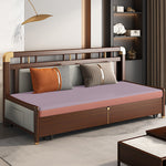 Modern Solid Wood Sofa with Yellow, Light Gray, Dark Brown, Orange, Green, and Blue Faux Leather hyt-1431