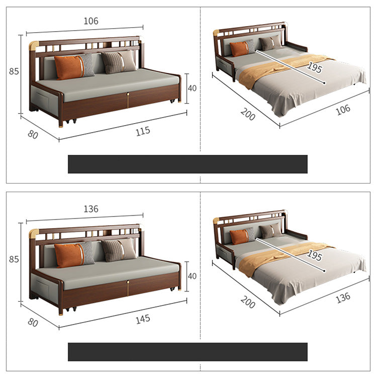 Modern Solid Wood Sofa with Yellow, Light Gray, Dark Brown, Orange, Green, and Blue Faux Leather hyt-1431
