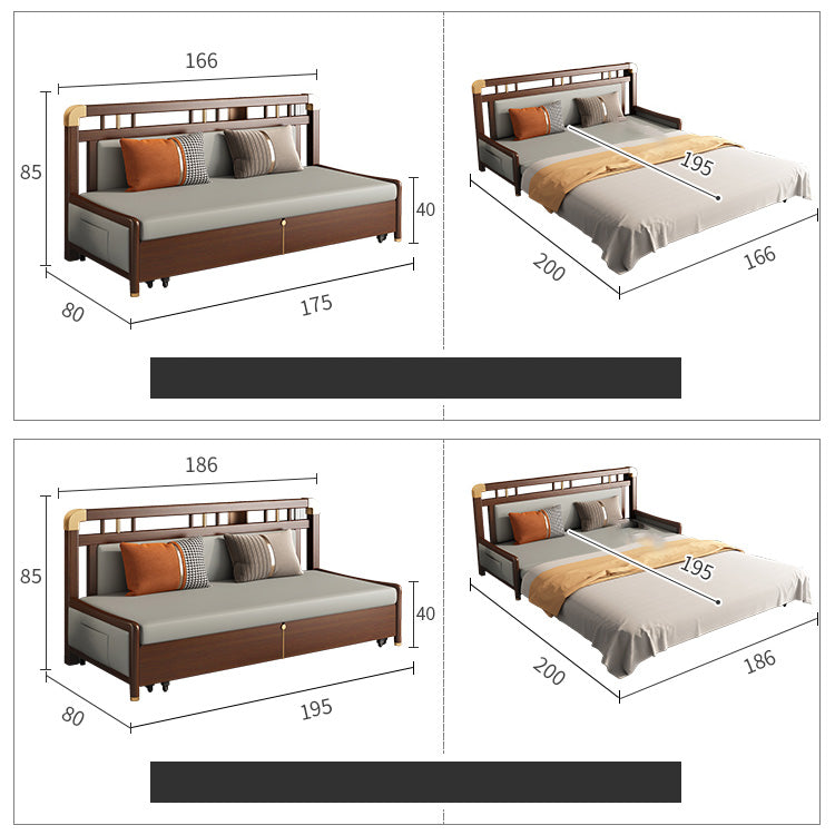 Modern Solid Wood Sofa with Yellow, Light Gray, Dark Brown, Orange, Green, and Blue Faux Leather hyt-1431