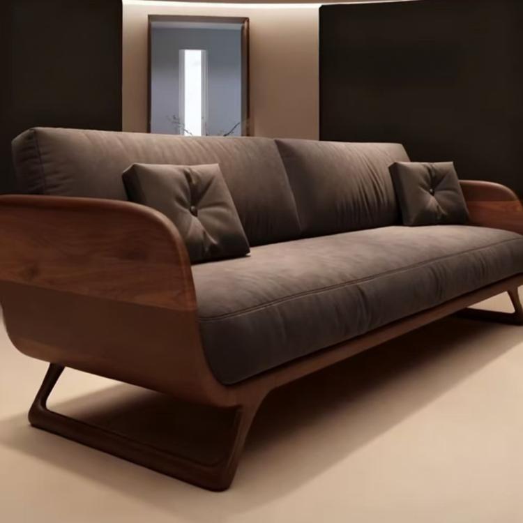 Black Walnut Solid Wood Sofa for Living Room, Modern Luxury Home Couch hz-0207-45