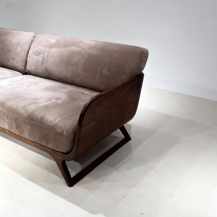 Black Walnut Solid Wood Sofa for Living Room, Modern Luxury Home Couch hz-0207-45