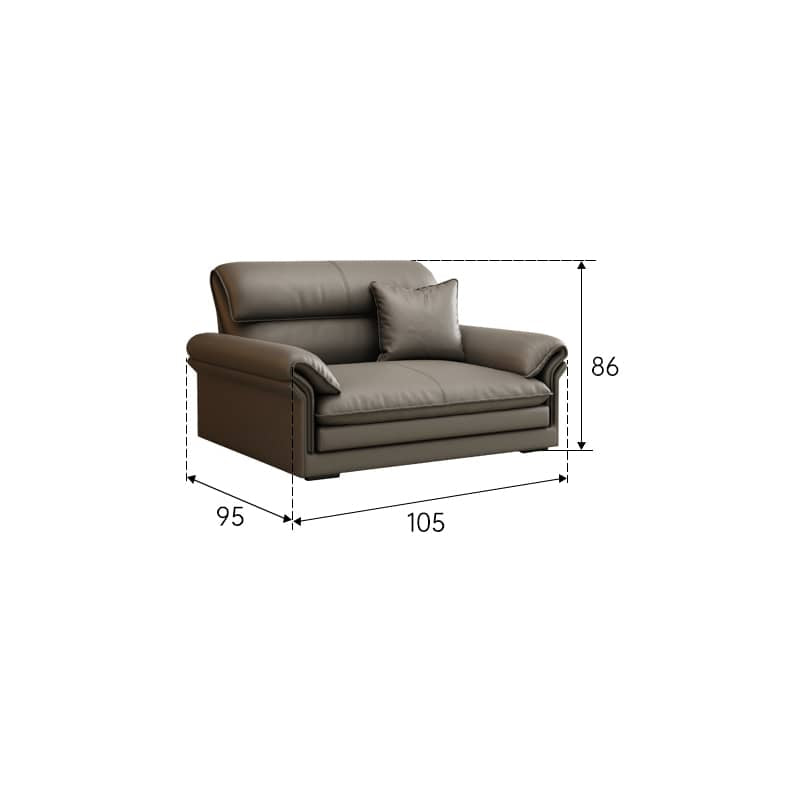 Stylish Gray Sofa with Pine Wood Frame and Faux Leather Accents - Comfortable Cotton Upholstery hzh-1360