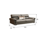Stylish Gray Sofa with Pine Wood Frame and Faux Leather Accents - Comfortable Cotton Upholstery hzh-1360