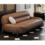 Luxurious Light Brown Sofa with Pine and Oak Wood Frame, Goose Down and Latex Cushioning, and Cotton Faux Leather Finish hzh-1364