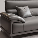 Luxury Gray Sofa with Pine Wood Frame - Cozy Cotton Down & Durable Faux Leather hzh-1365
