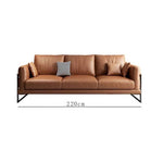 Brown Faux Leather Sofa with Pine Wood Frame and Cotton Accents hzh-1369