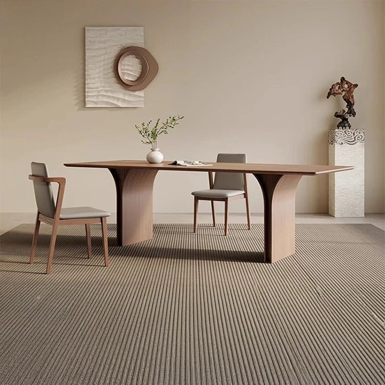 Elegant Ash Wood Dining Table with Unique Curved Design – Modern Home Furniture hzmzw-3149
