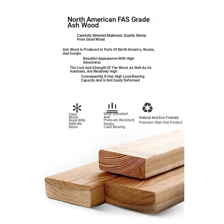 Elegant Ash Wood Dining Table with Unique Curved Design – Modern Home Furniture hzmzw-3149