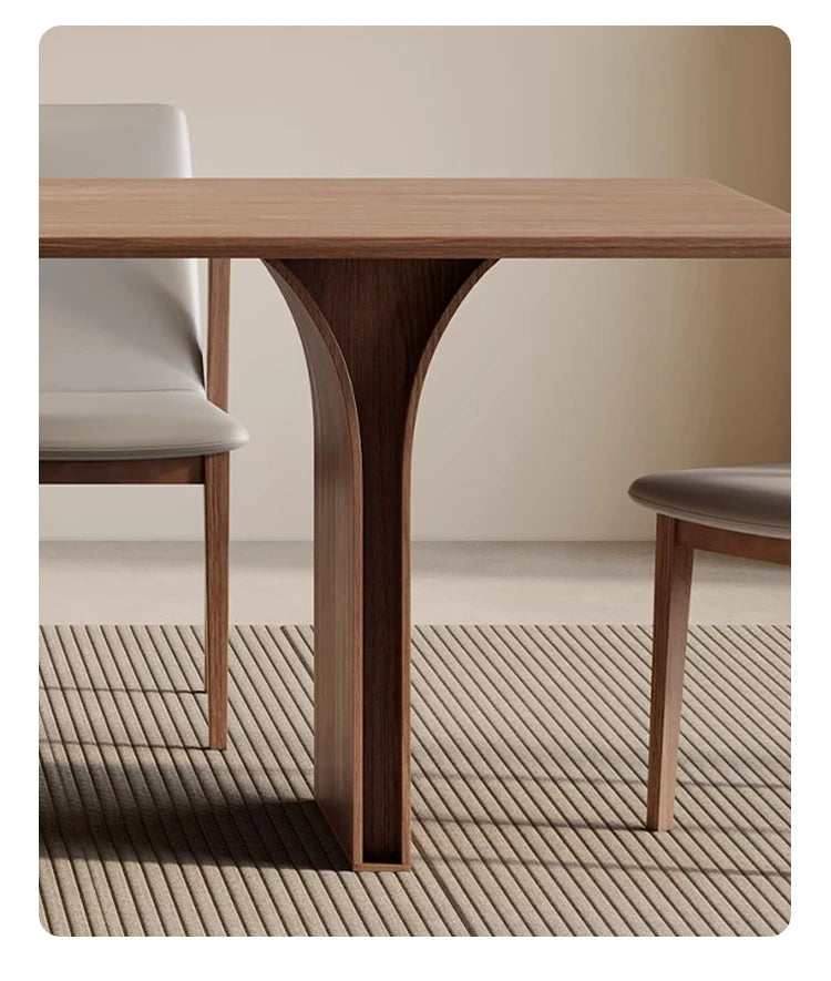 Elegant Ash Wood Dining Table with Unique Curved Design – Modern Home Furniture hzmzw-3149