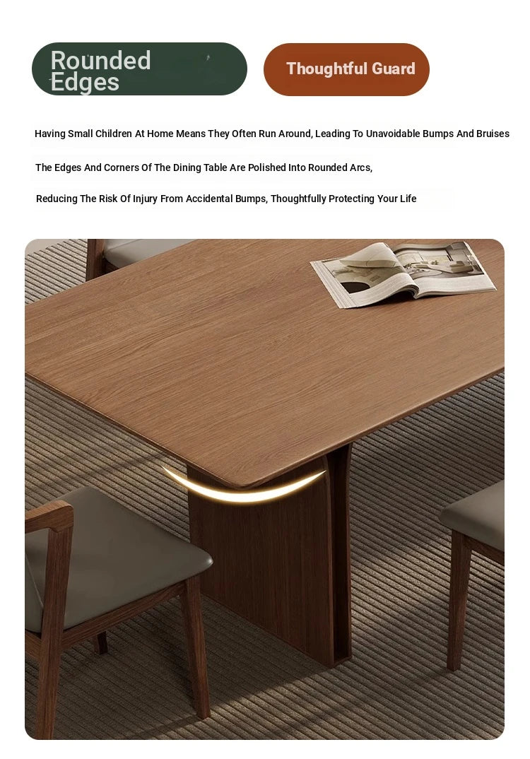 Elegant Ash Wood Dining Table with Unique Curved Design – Modern Home Furniture hzmzw-3149