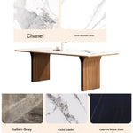 Elegant Ash Wood and Sintered Stone Dining Table – Modern Design for Contemporary Spaces hzmzw-3150