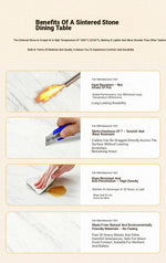 Elegant Ash Wood and Sintered Stone Dining Table – Modern Design for Contemporary Spaces hzmzw-3150