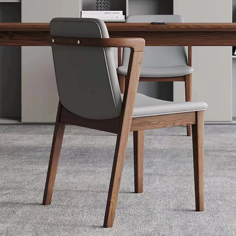 Stylish Ash Wood Chair with Faux Leather Cushion - Modern Comfort for Your Home or Office hzmzw-3151