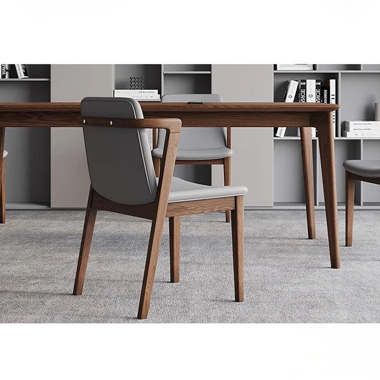 Stylish Ash Wood Chair with Faux Leather Cushion - Modern Comfort for Your Home or Office hzmzw-3151