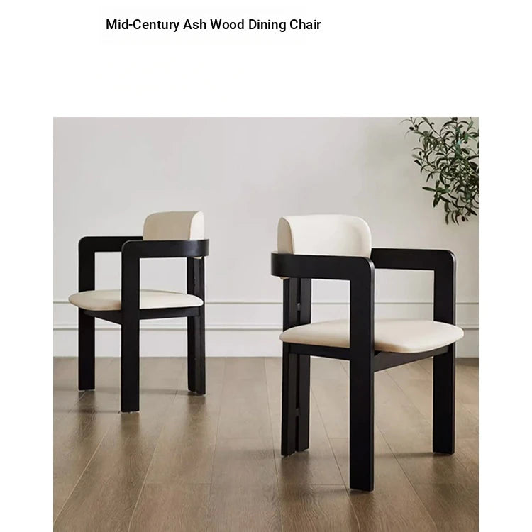 Stylish Ash Wood and Faux Leather Armchair for Modern Living Spaces hzmzw-3153