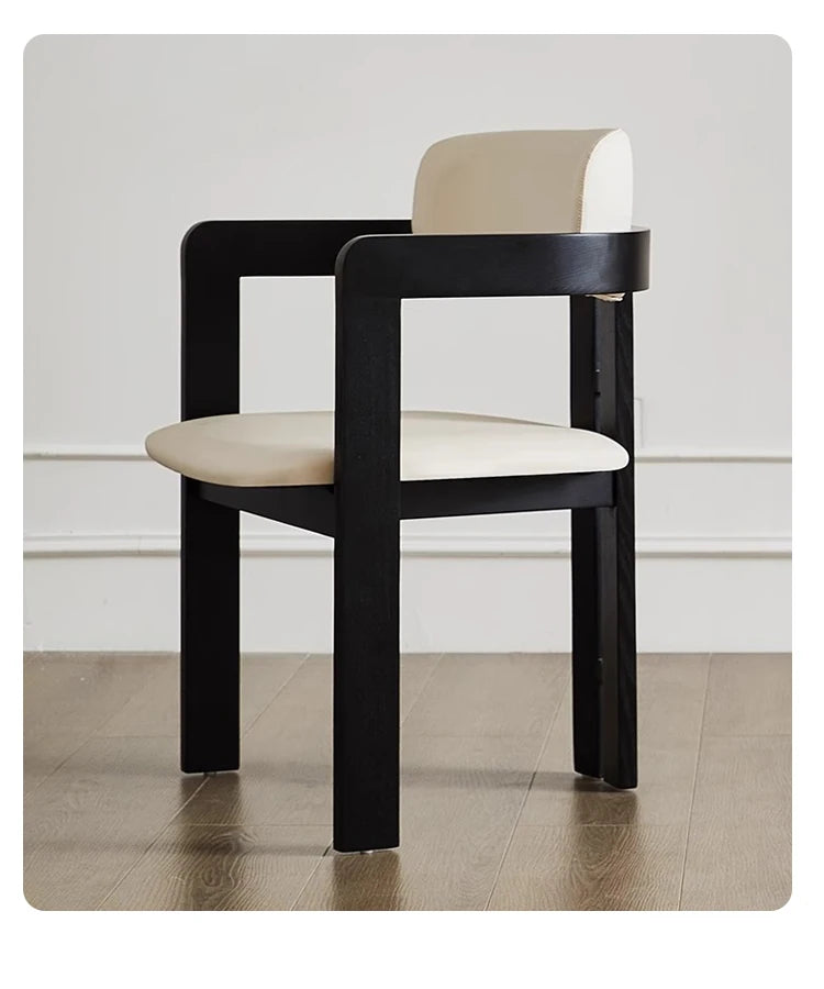 Stylish Ash Wood and Faux Leather Armchair for Modern Living Spaces hzmzw-3153