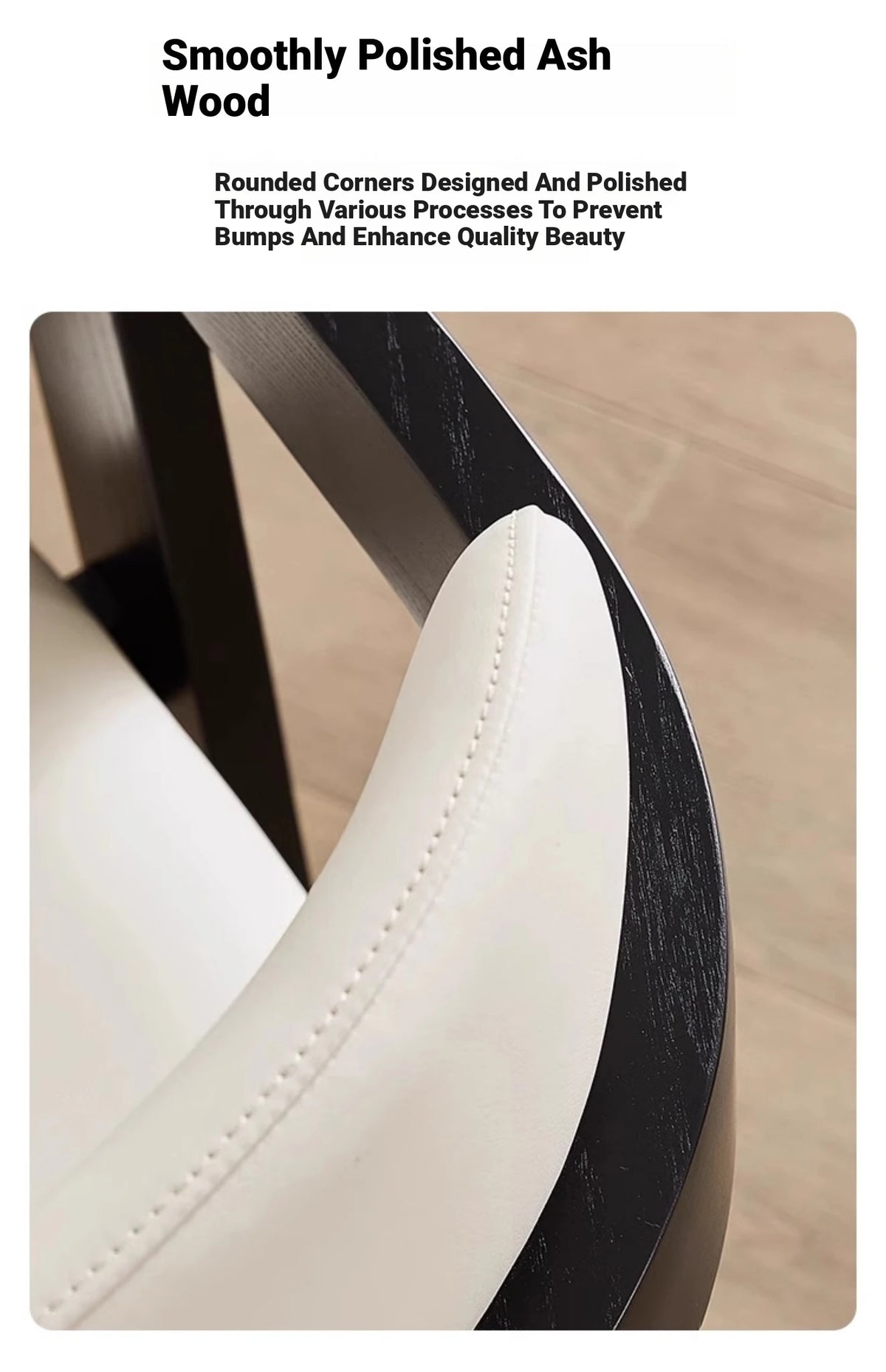 Stylish Ash Wood and Faux Leather Armchair for Modern Living Spaces hzmzw-3153